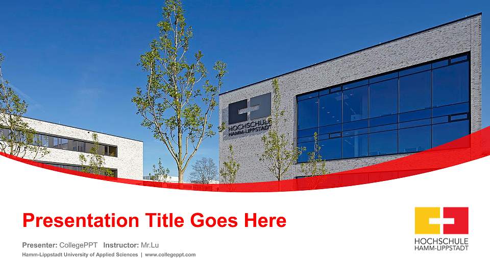 Hamm-Lippstadt University of Applied Sciences Course/Courseware Creation PPT Template16:9 ratio PPT effect preview image