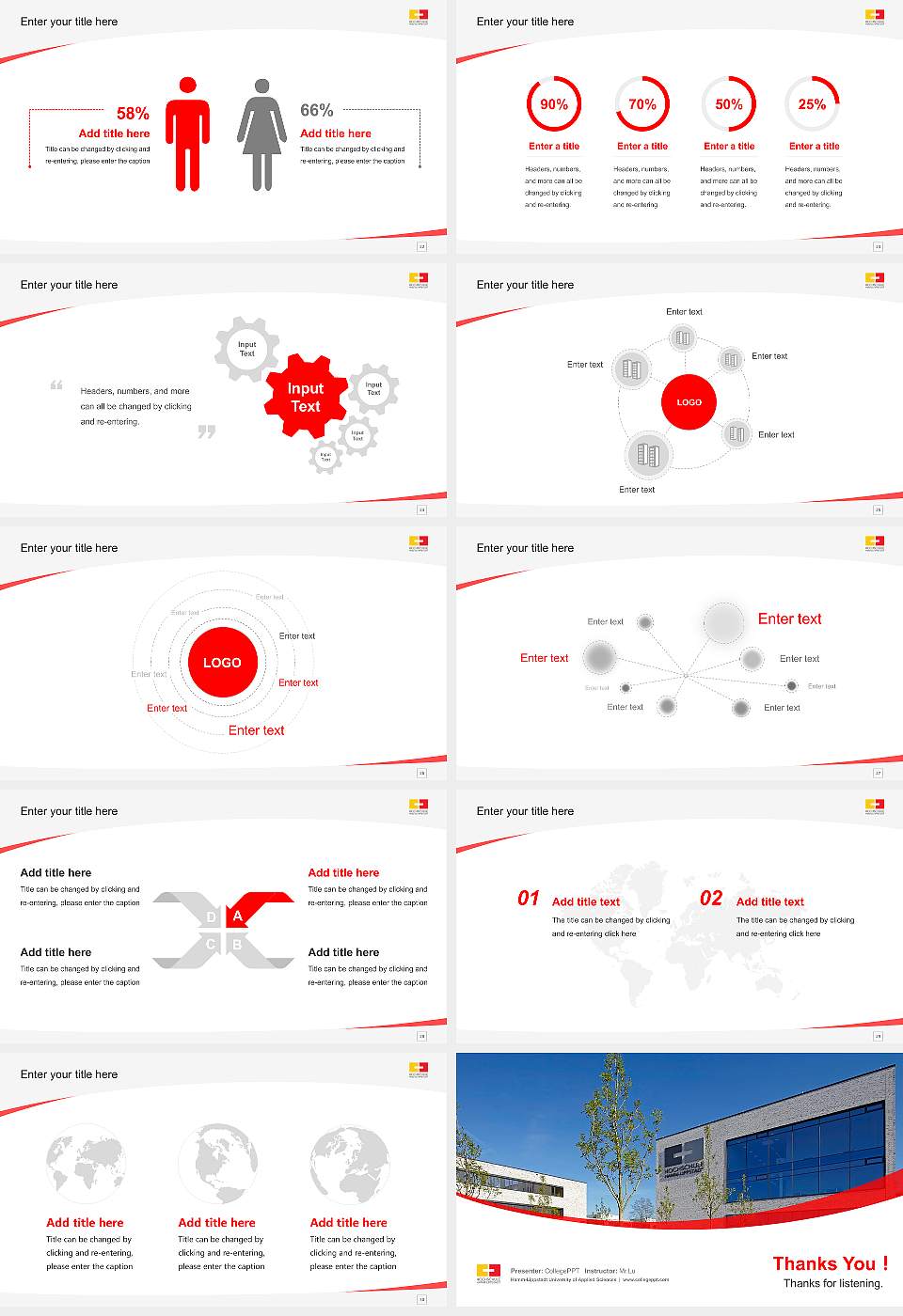 Hamm-Lippstadt University of Applied Sciences Course/Courseware Creation PPT Template16:9 ratio PPT effect preview image4