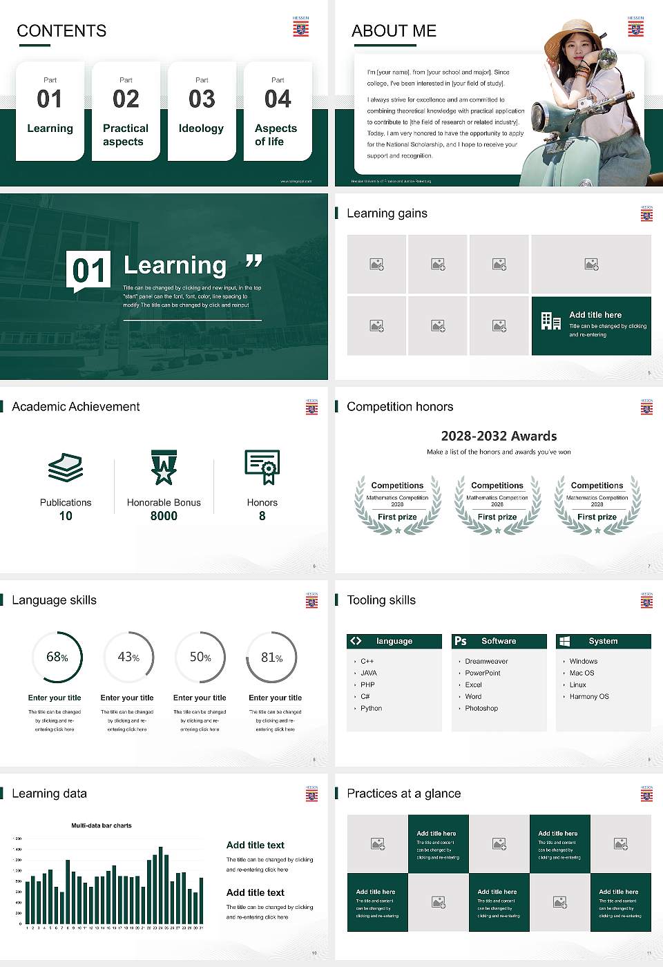 Hessian University of Finance and Justice Rotenburg National Scholarship Defense PPT Template16:9 ratio PPT effect preview image2