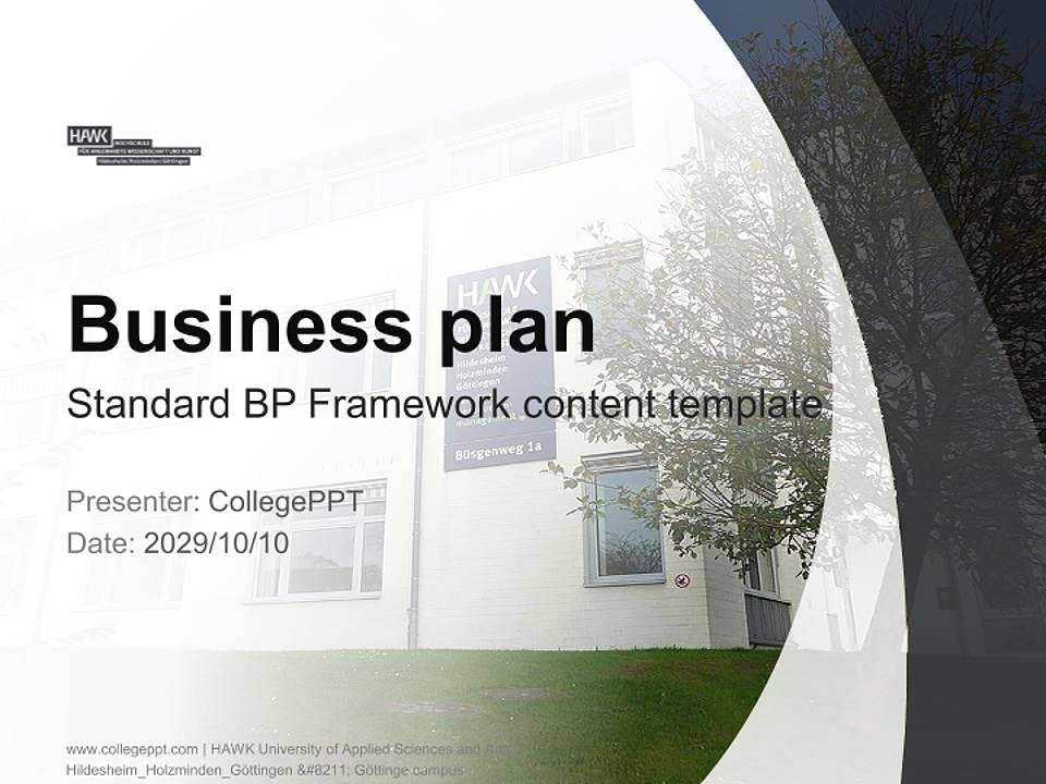 HAWK University of Applied Sciences and Arts Hildesheim_Holzminden_Göttingen – Göttinge campus Competition/Entrepreneurship Contest PPT Template4:3 ratio PPT effect preview image9