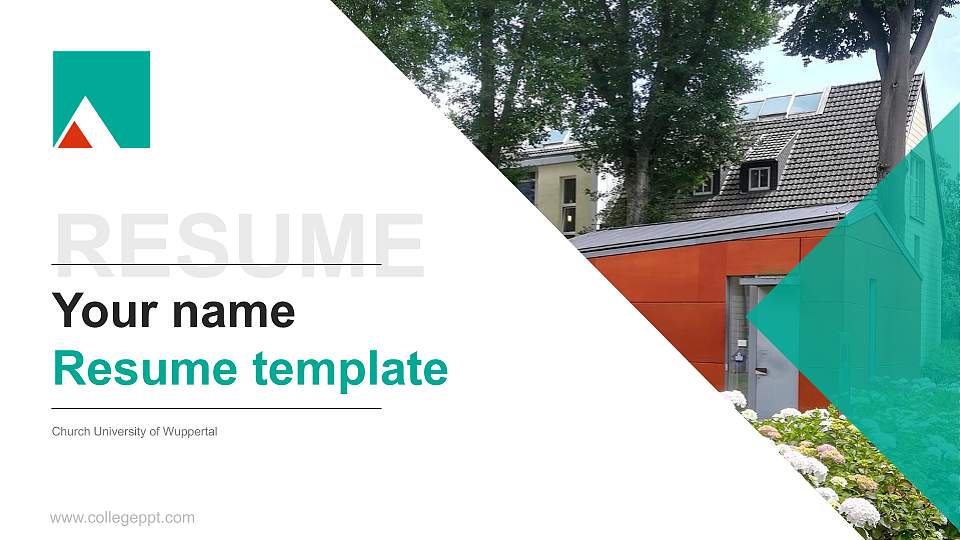Church University of Wuppertal Resume PPT Template16:9 ratio PPT effect preview image