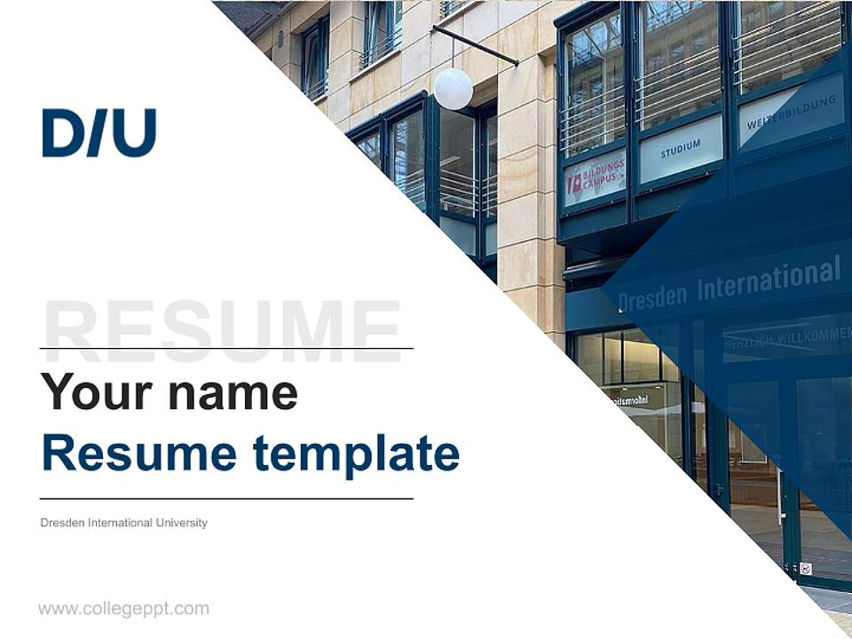 Dresden International University Resume PPT Template4:3 ratio PPT effect preview image5