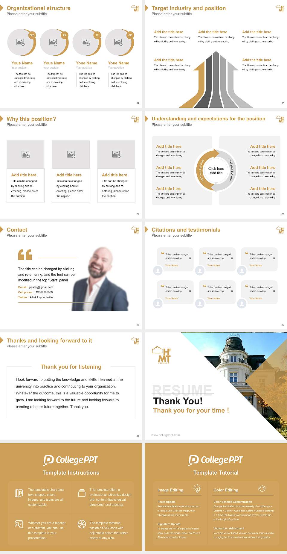 Hamburg University of Music and Theatre Resume PPT Template4:3 ratio PPT effect preview image4