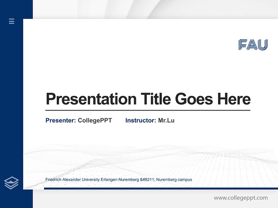 Friedrich Alexander University Erlangen-Nuremberg – Nuremberg campus Thesis Proposal/Graduation Defense PPT Template4:3 ratio PPT effect preview image5