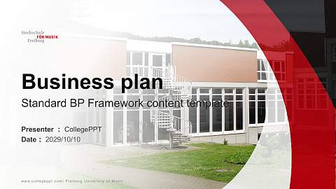 Freiburg University of Music Competition/Entrepreneurship Contest PPT Template