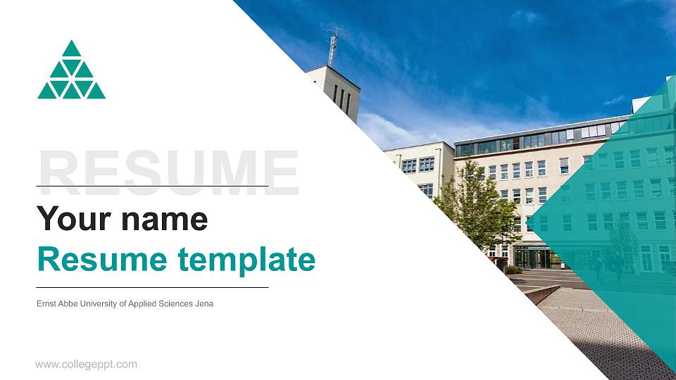 Ernst Abbe University of Applied Sciences Jena Resume PPT Template16:9 ratio PPT effect preview image