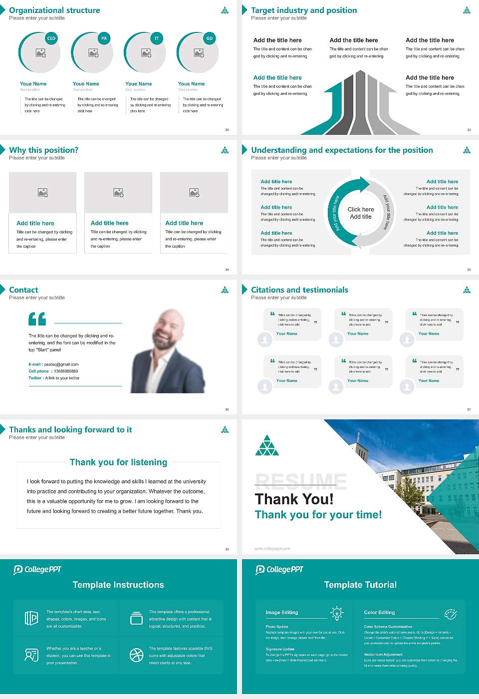 Ernst Abbe University of Applied Sciences Jena Resume PPT Template16:9 ratio PPT effect preview image4