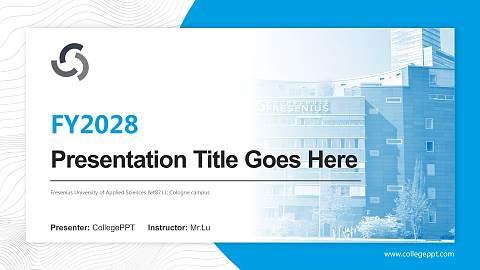 Fresenius University of Applied Sciences – Cologne campus Academic Presentation/Research Findings Report PPT Template