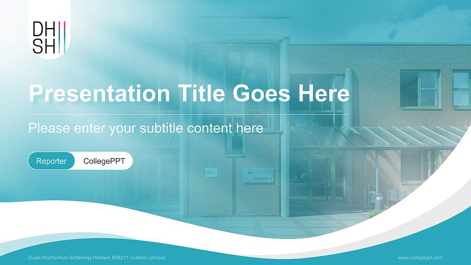 Duale Hochschule Schleswig-Holstein – Lübeck campus Lecture Sharing and Networking Event PPT Template16:9 ratio PPT effect preview image