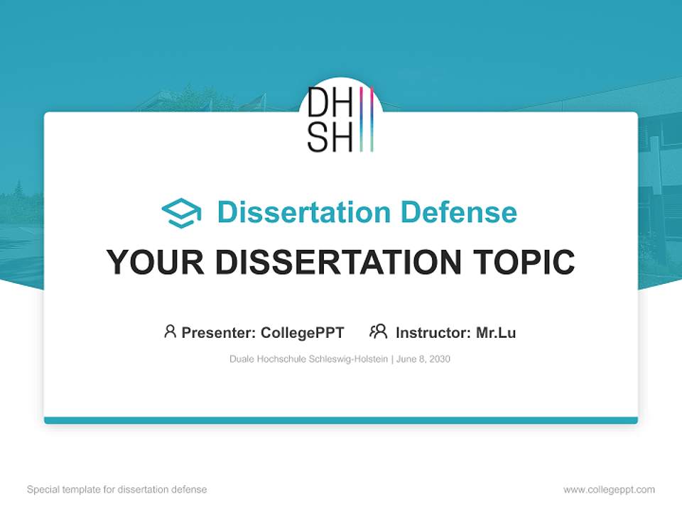Duale Hochschule Schleswig-Holstein Graduation Thesis Defense PPT Template4:3 ratio PPT effect preview image7