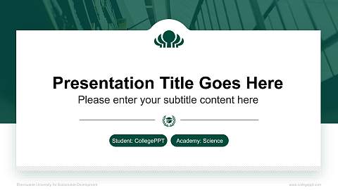 Eberswalde University for Sustainable Development National Scholarship Defense PPT Template