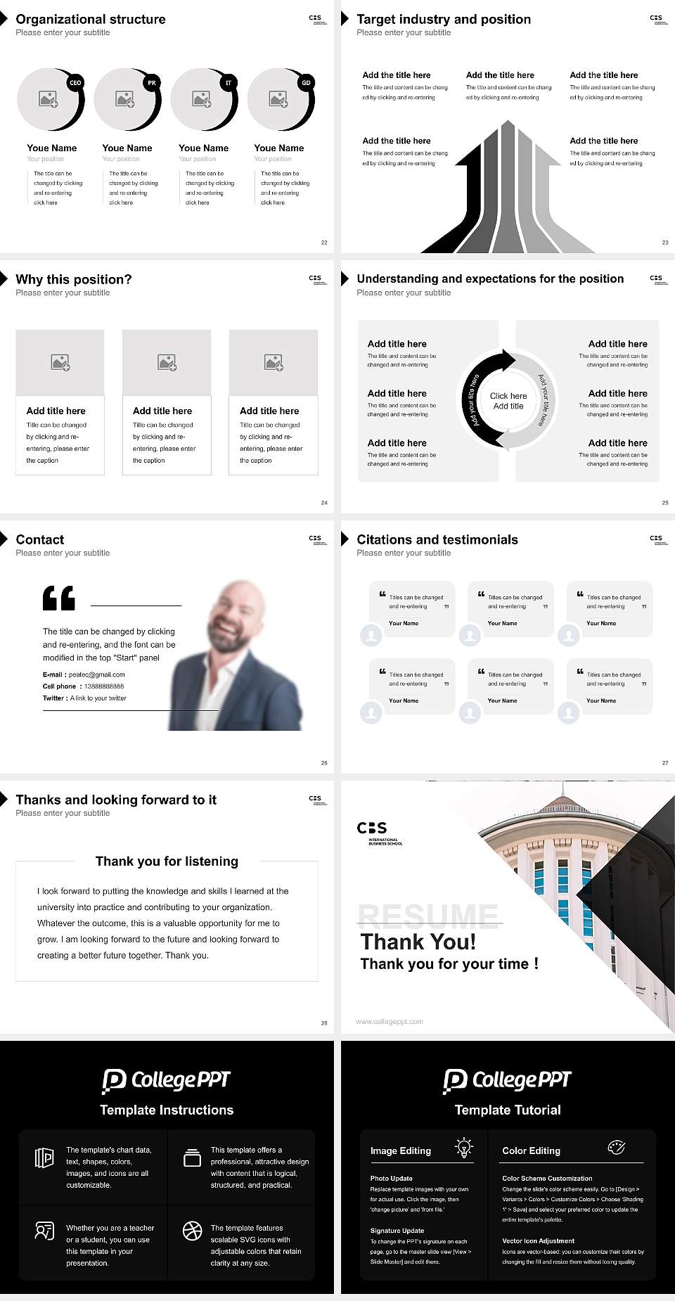 CBS International Business School – Rostock campus Resume PPT Template4:3 ratio PPT effect preview image4