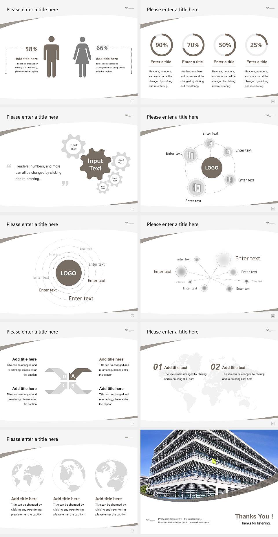 Hannover Medical School (MHH) Course/Courseware Creation PPT Template4:3 ratio PPT effect preview image4