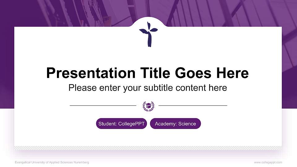 Evangelical University of Applied Sciences Nuremberg National Scholarship Defense PPT Template16:9 ratio PPT effect preview image