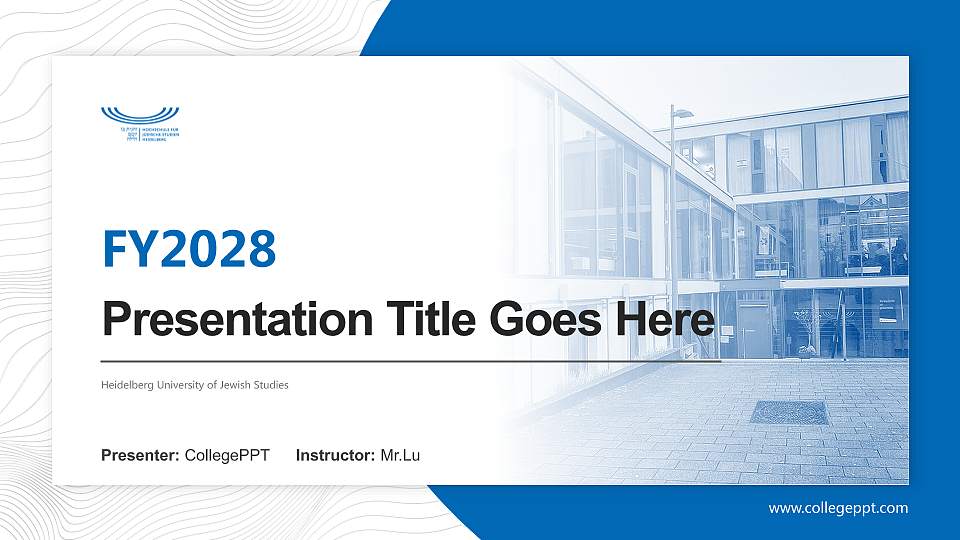 Heidelberg University of Jewish Studies Academic Presentation/Research Findings Report PPT Template16:9 ratio PPT effect preview image