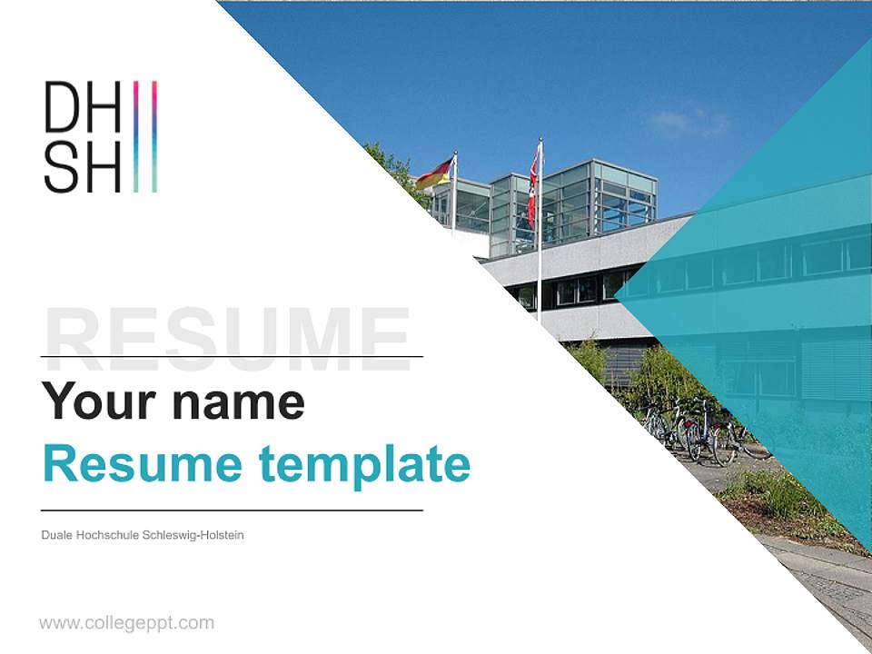 Duale Hochschule Schleswig-Holstein Resume PPT Template4:3 ratio PPT effect preview image5