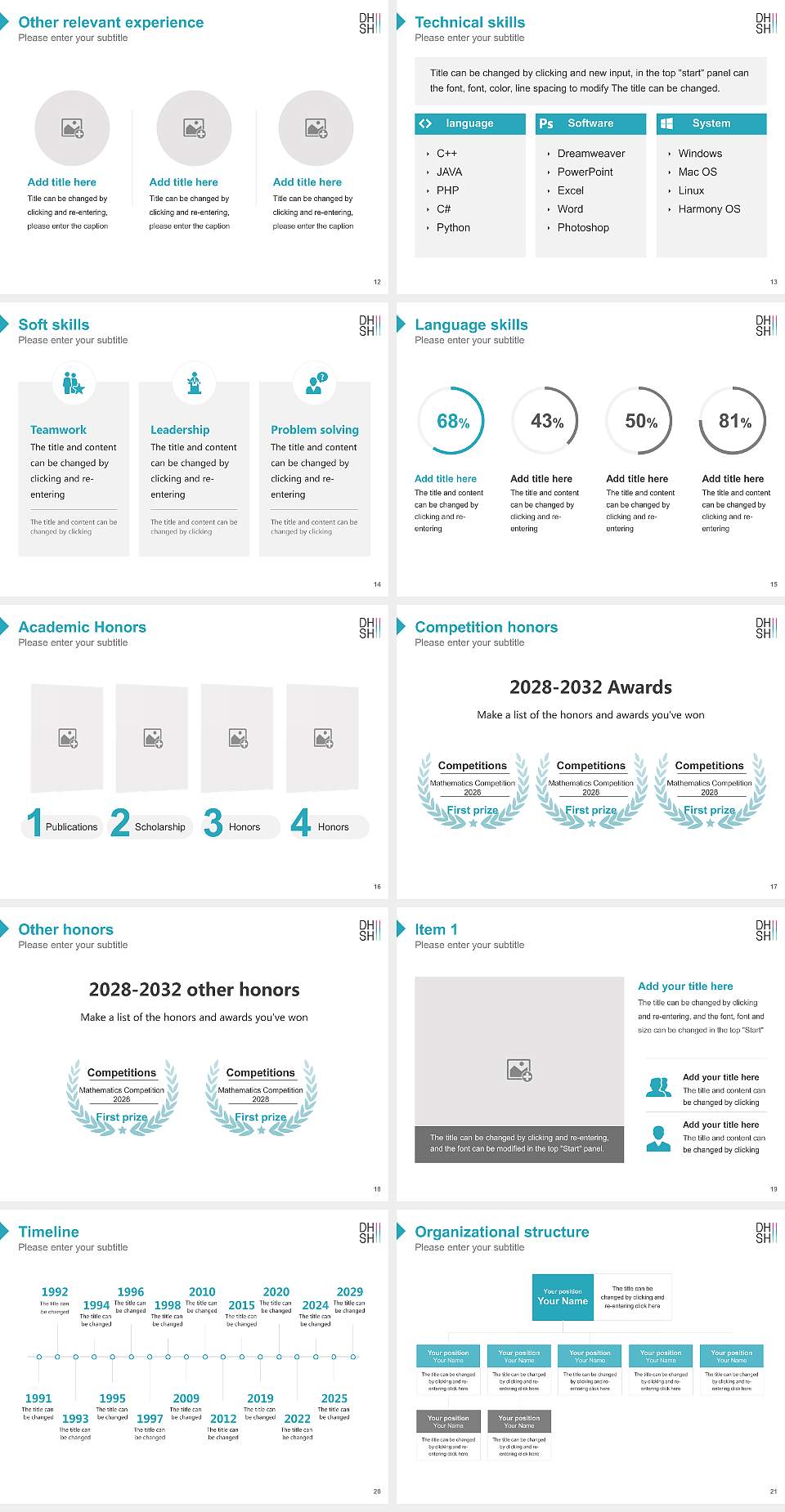 Duale Hochschule Schleswig-Holstein Resume PPT Template4:3 ratio PPT effect preview image3