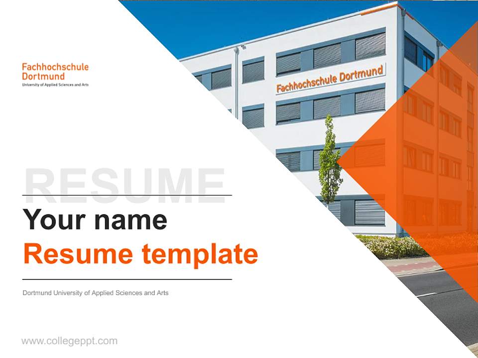 Dortmund University of Applied Sciences and Arts Resume PPT Template4:3 ratio PPT effect preview image5