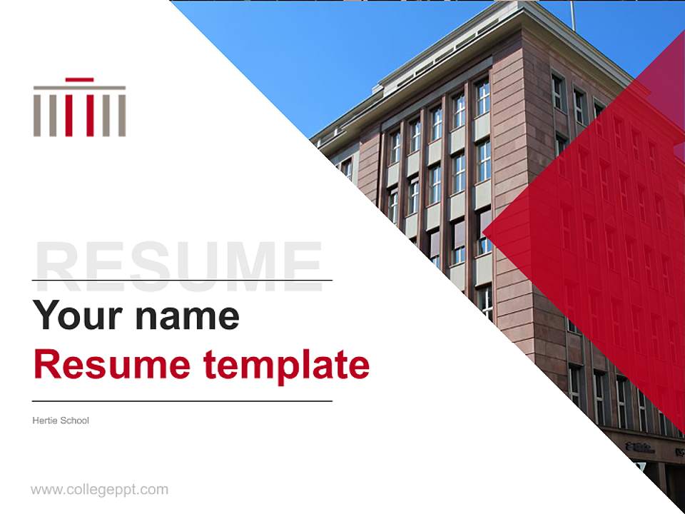 Hertie School Resume PPT Template4:3 ratio PPT effect preview image5