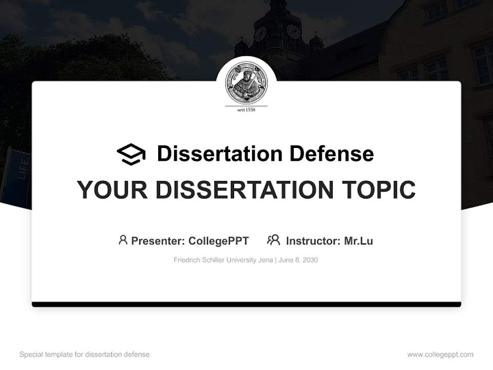 Friedrich Schiller University Jena Graduation Thesis Defense PPT Template4:3 ratio PPT effect preview image7