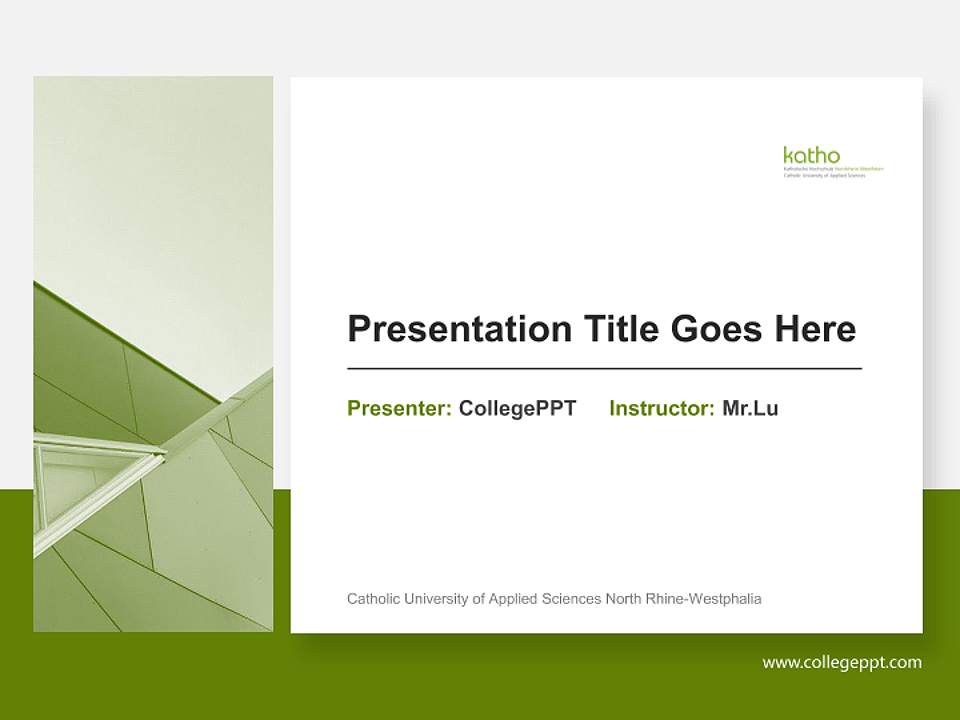 Catholic University of Applied Sciences North Rhine-Westphalia General PPT Template4:3 ratio PPT effect preview image6