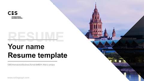 CBS International Business School – Mainz campus Resume PPT Template