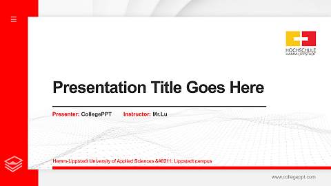 Hamm-Lippstadt University of Applied Sciences – Lippstadt campus Thesis Proposal/Graduation Defense PPT Template