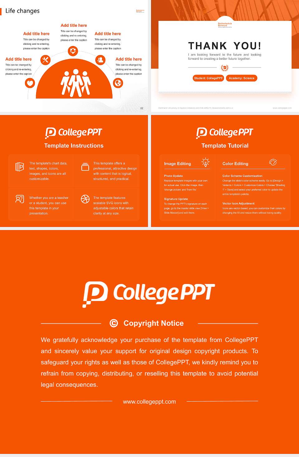 Dortmund University of Applied Sciences and Arts – Sonnenstraße campus National Scholarship Defense PPT Template4:3 ratio PPT effect preview image4