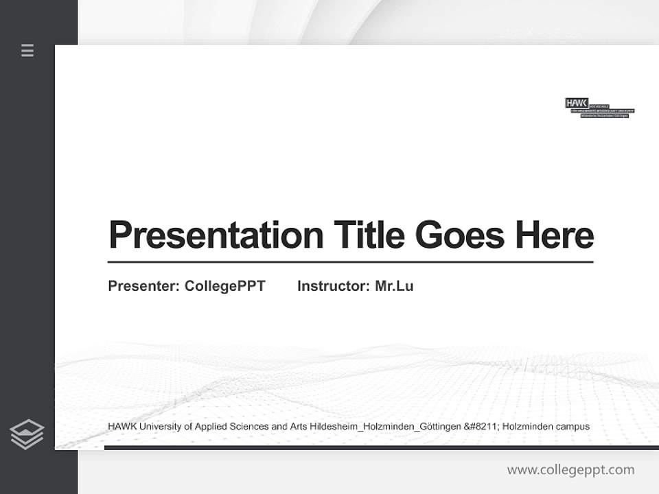 HAWK University of Applied Sciences and Arts Hildesheim_Holzminden_Göttingen – Holzminden campus Thesis Proposal/Graduation Defense PPT Template4:3 ratio PPT effect preview image5