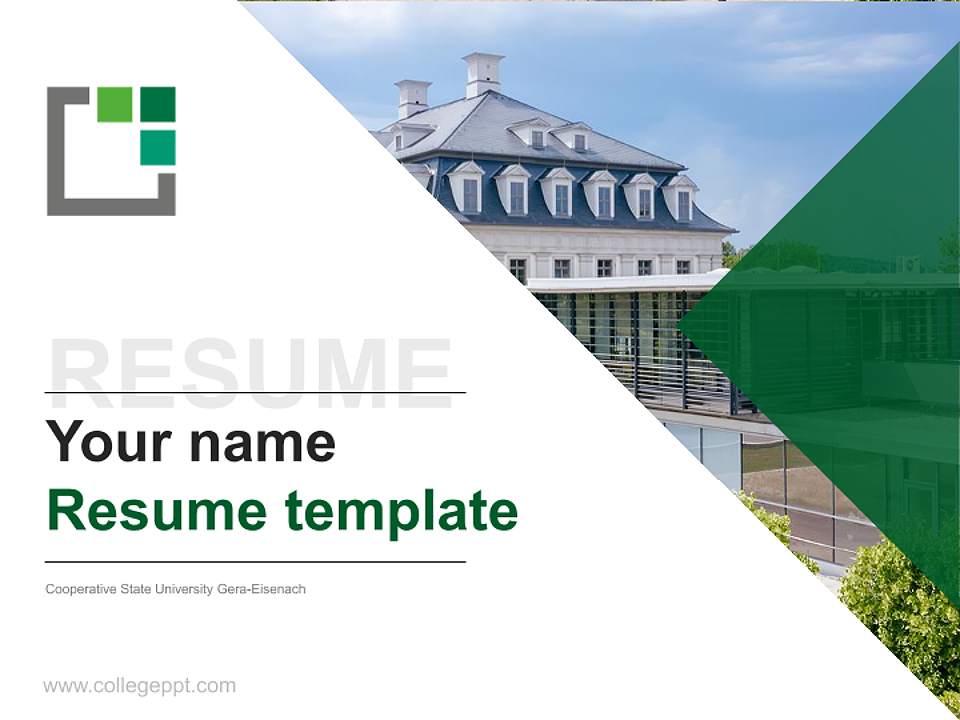 Cooperative State University Gera-Eisenach Resume PPT Template4:3 ratio PPT effect preview image5