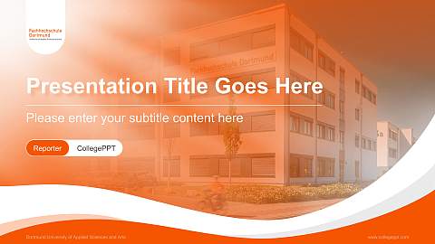Dortmund University of Applied Sciences and Arts Lecture Sharing and Networking Event PPT Template
