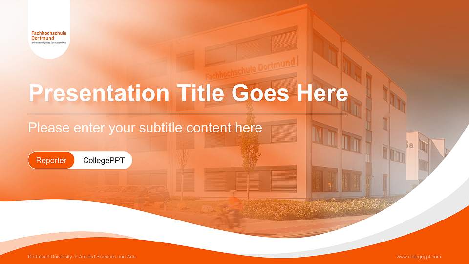 Dortmund University of Applied Sciences and Arts Lecture Sharing and Networking Event PPT Template16:9 ratio PPT effect preview image