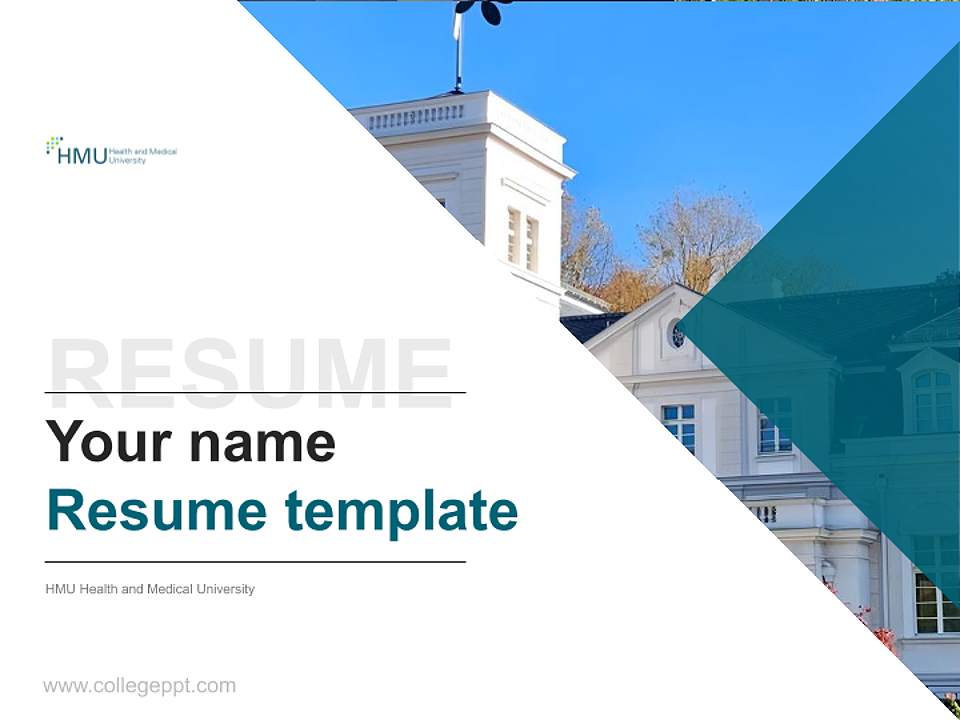 HMU Health and Medical University Resume PPT Template4:3 ratio PPT effect preview image5