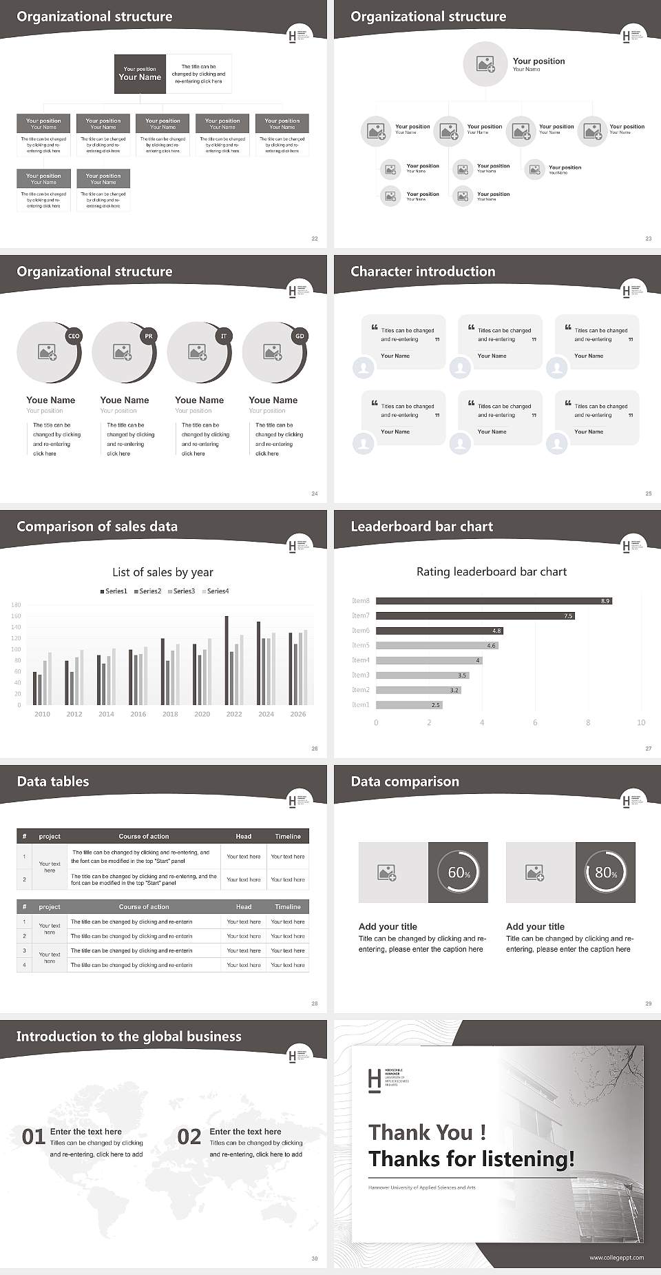 Hannover University of Applied Sciences and Arts Academic Presentation/Research Findings Report PPT Template4:3 ratio PPT effect preview image4