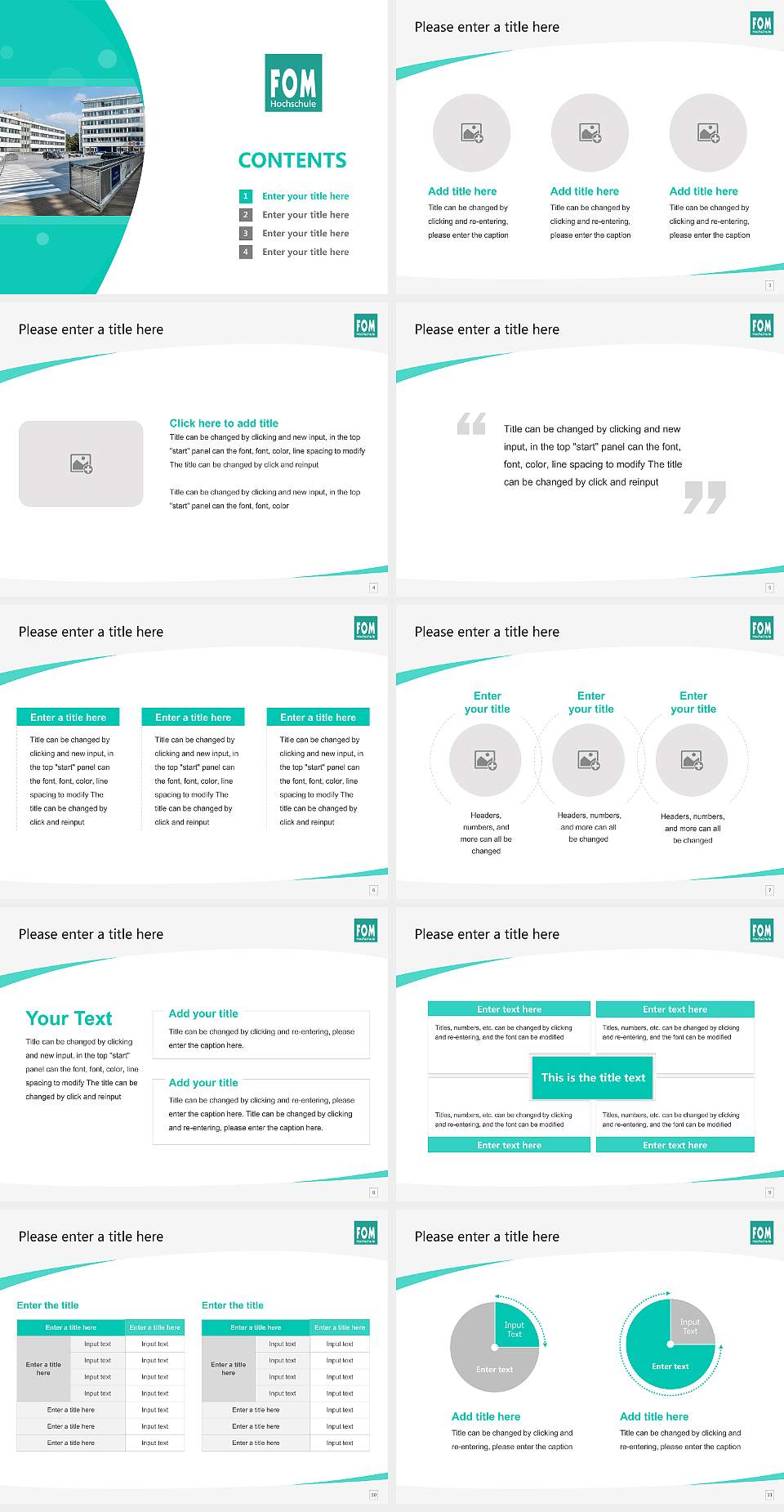 FOM University of Applied Sciences for Economics and Management Course/Courseware Creation PPT Template4:3 ratio PPT effect preview image2