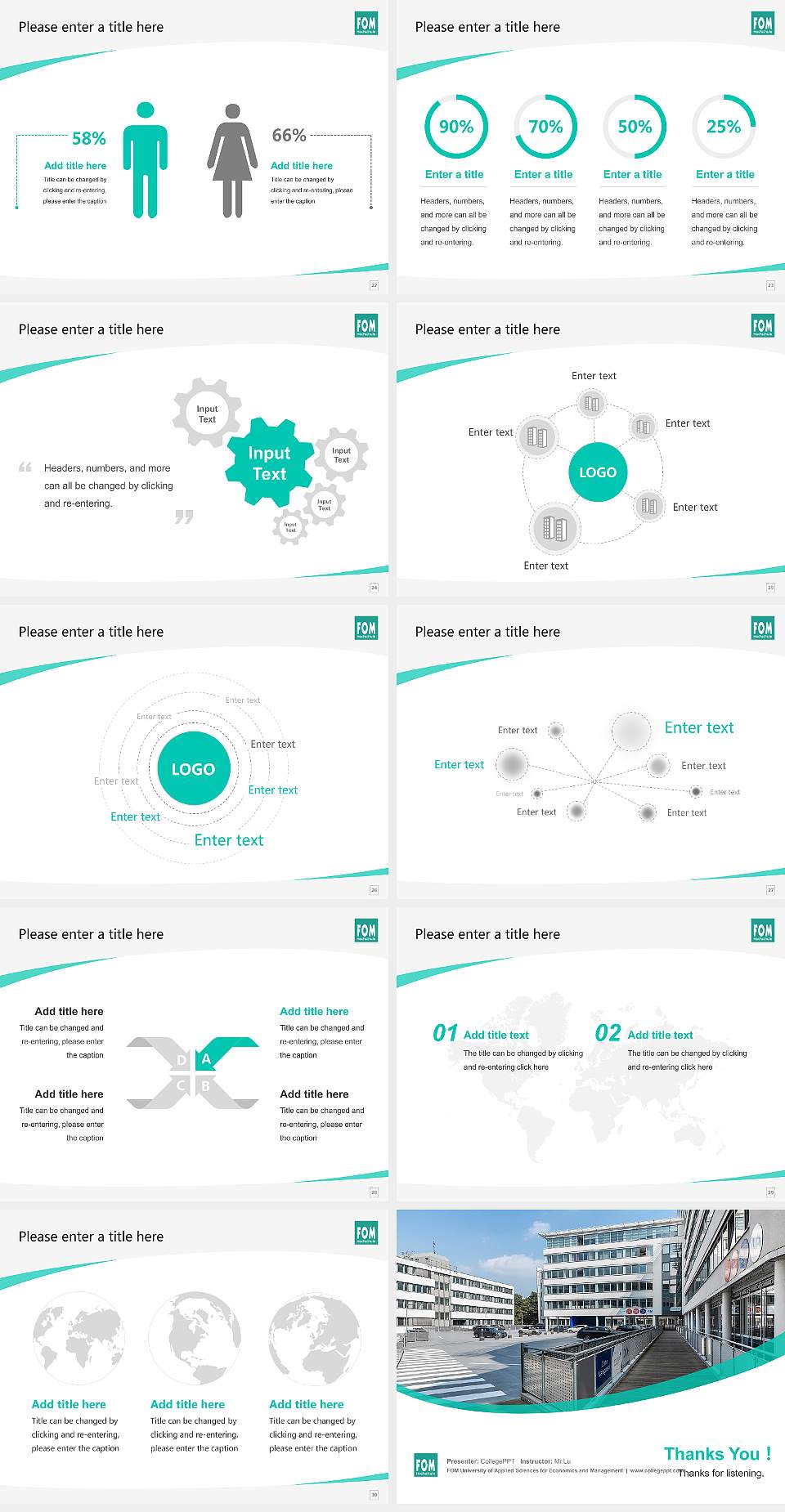 FOM University of Applied Sciences for Economics and Management Course/Courseware Creation PPT Template4:3 ratio PPT effect preview image4