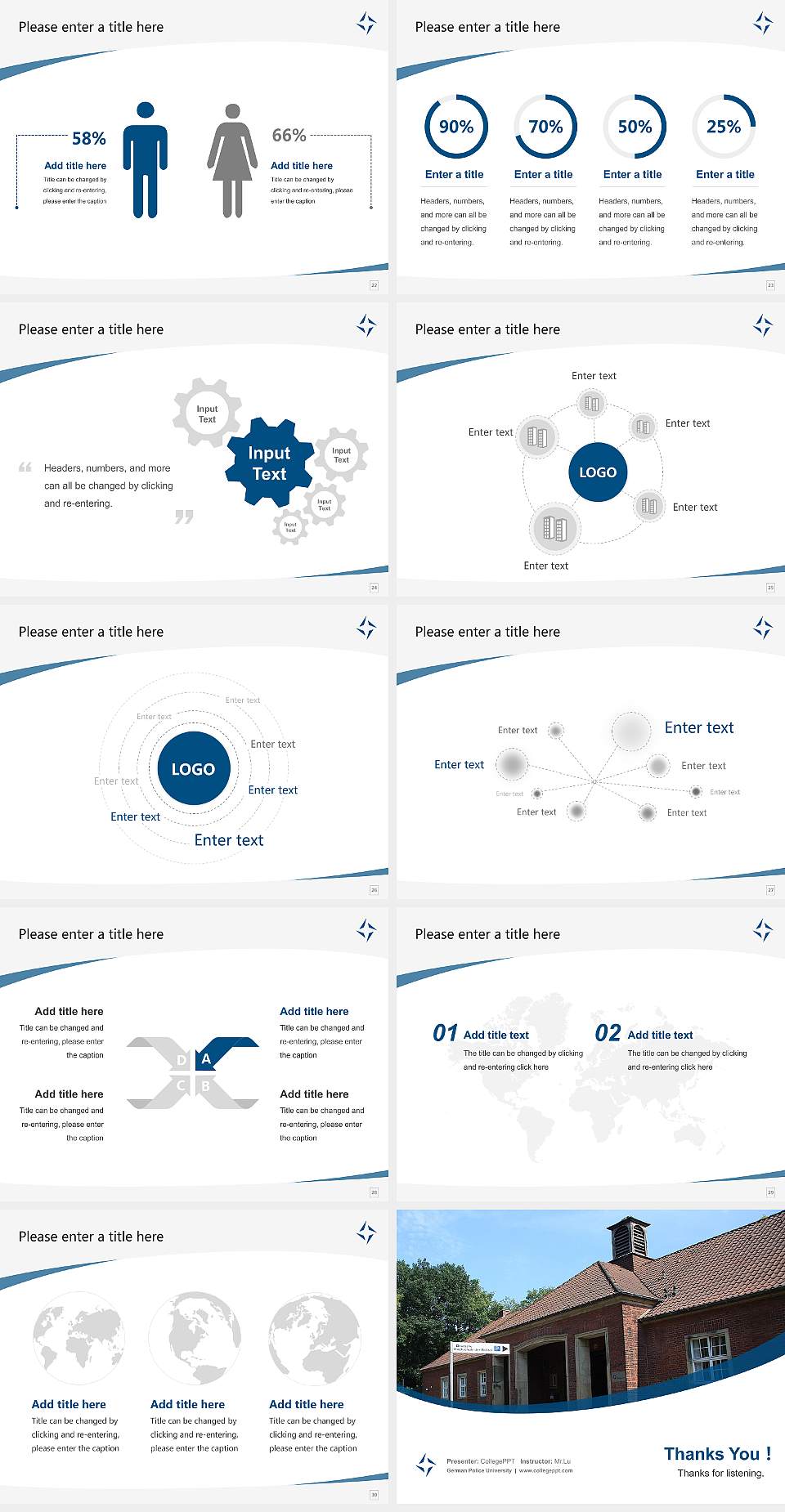 German Police University Course/Courseware Creation PPT Template4:3 ratio PPT effect preview image4