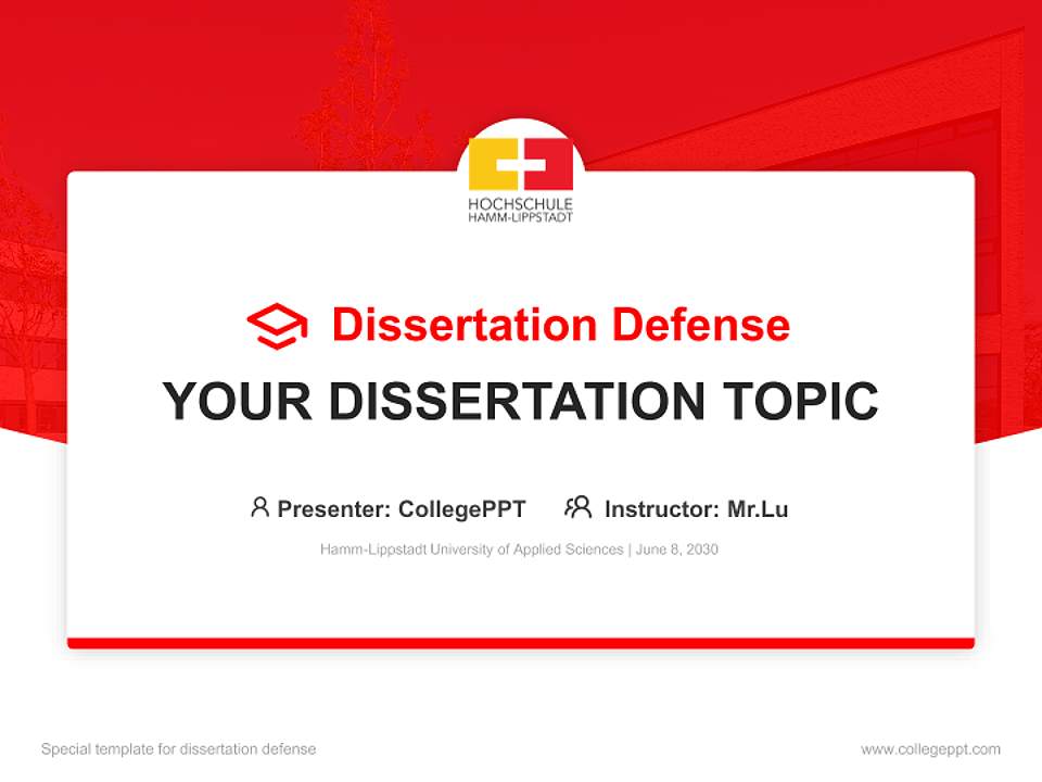 Hamm-Lippstadt University of Applied Sciences Graduation Thesis Defense PPT Template4:3 ratio PPT effect preview image7