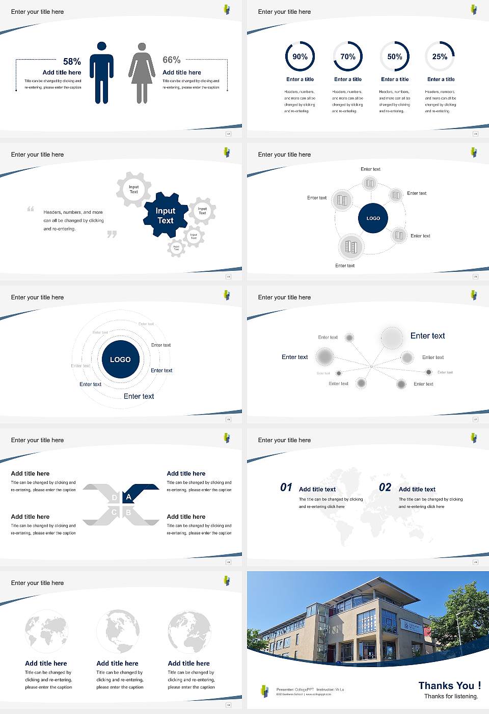 EBZ Business School Course/Courseware Creation PPT Template16:9 ratio PPT effect preview image4