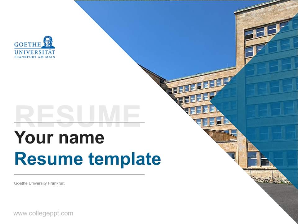 Goethe University Frankfurt Resume PPT Template4:3 ratio PPT effect preview image5