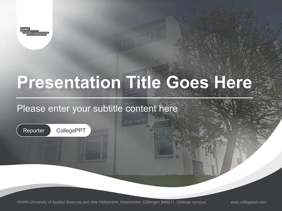 HAWK University of Applied Sciences and Arts Hildesheim_Holzminden_Göttingen – Göttinge campus Lecture Sharing and Networking Event PPT Template4:3 ratio PPT effect preview image4