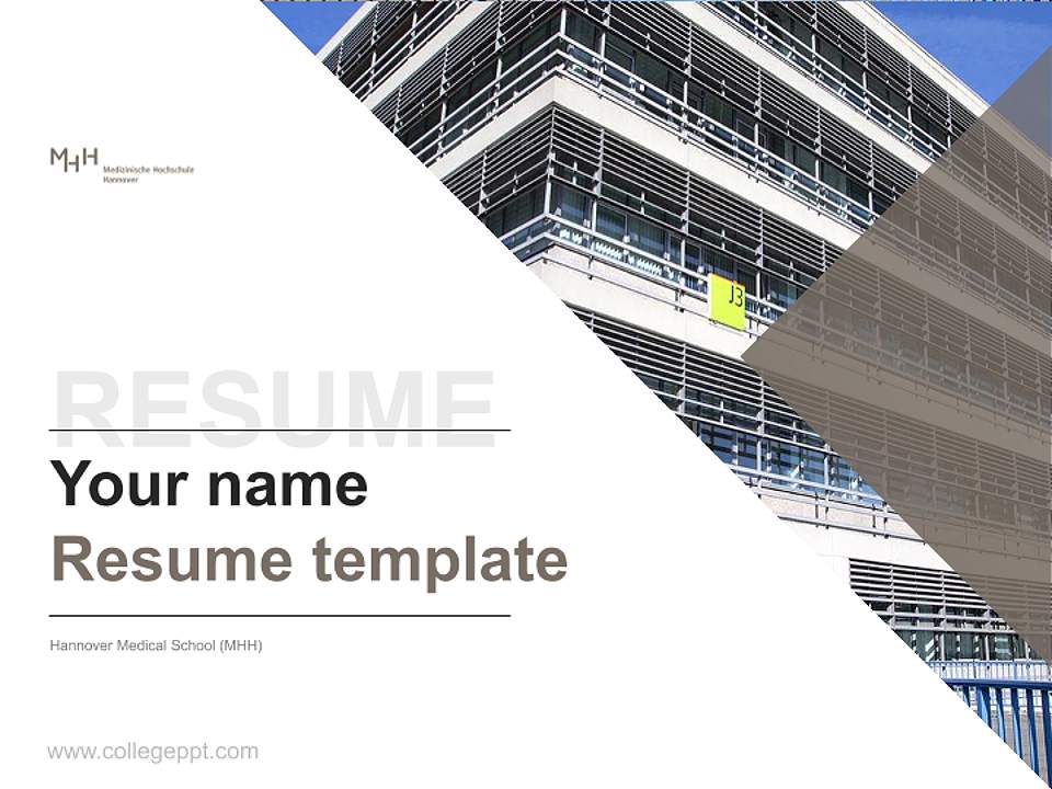 Hannover Medical School (MHH) Resume PPT Template4:3 ratio PPT effect preview image5
