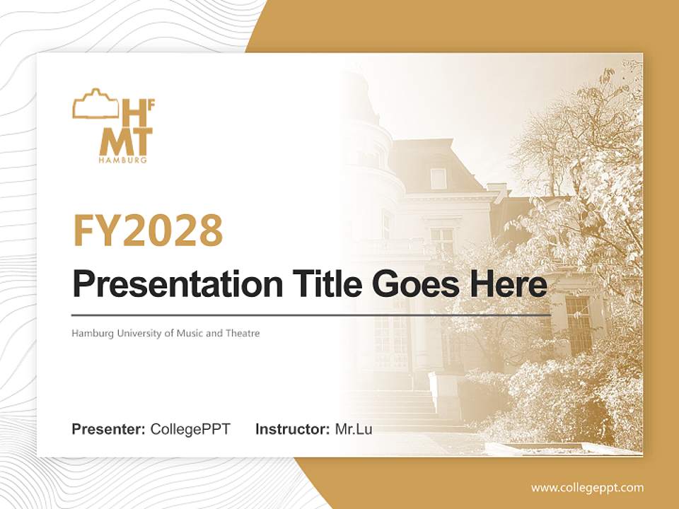 Hamburg University of Music and Theatre Academic Presentation/Research Findings Report PPT Template4:3 ratio PPT effect preview image5