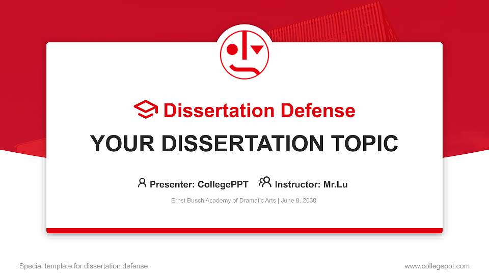 Ernst Busch Academy of Dramatic Arts Graduation Thesis Defense PPT Template16:9 ratio PPT effect preview image