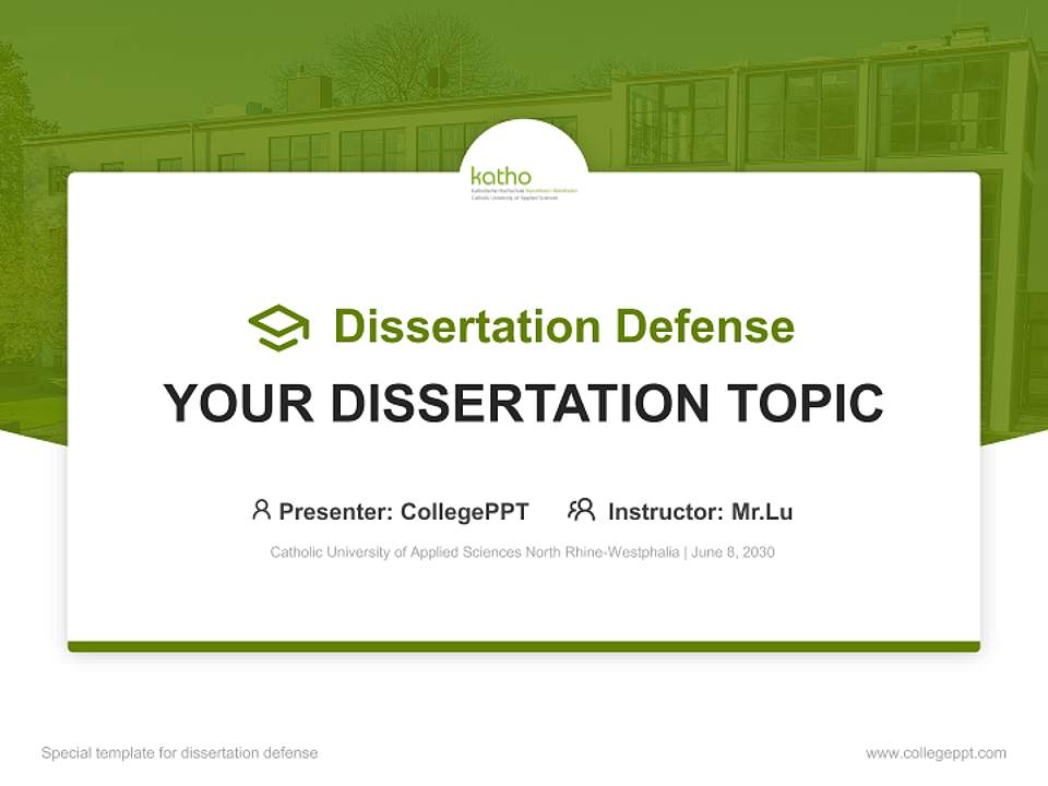 Catholic University of Applied Sciences North Rhine-Westphalia Graduation Thesis Defense PPT Template4:3 ratio PPT effect preview image7