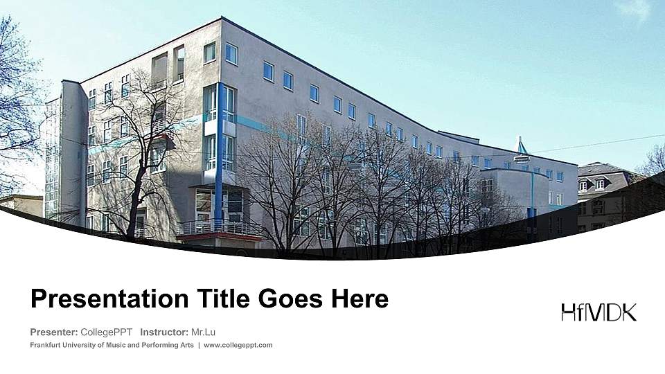 Frankfurt University of Music and Performing Arts Course/Courseware Creation PPT Template16:9 ratio PPT effect preview image