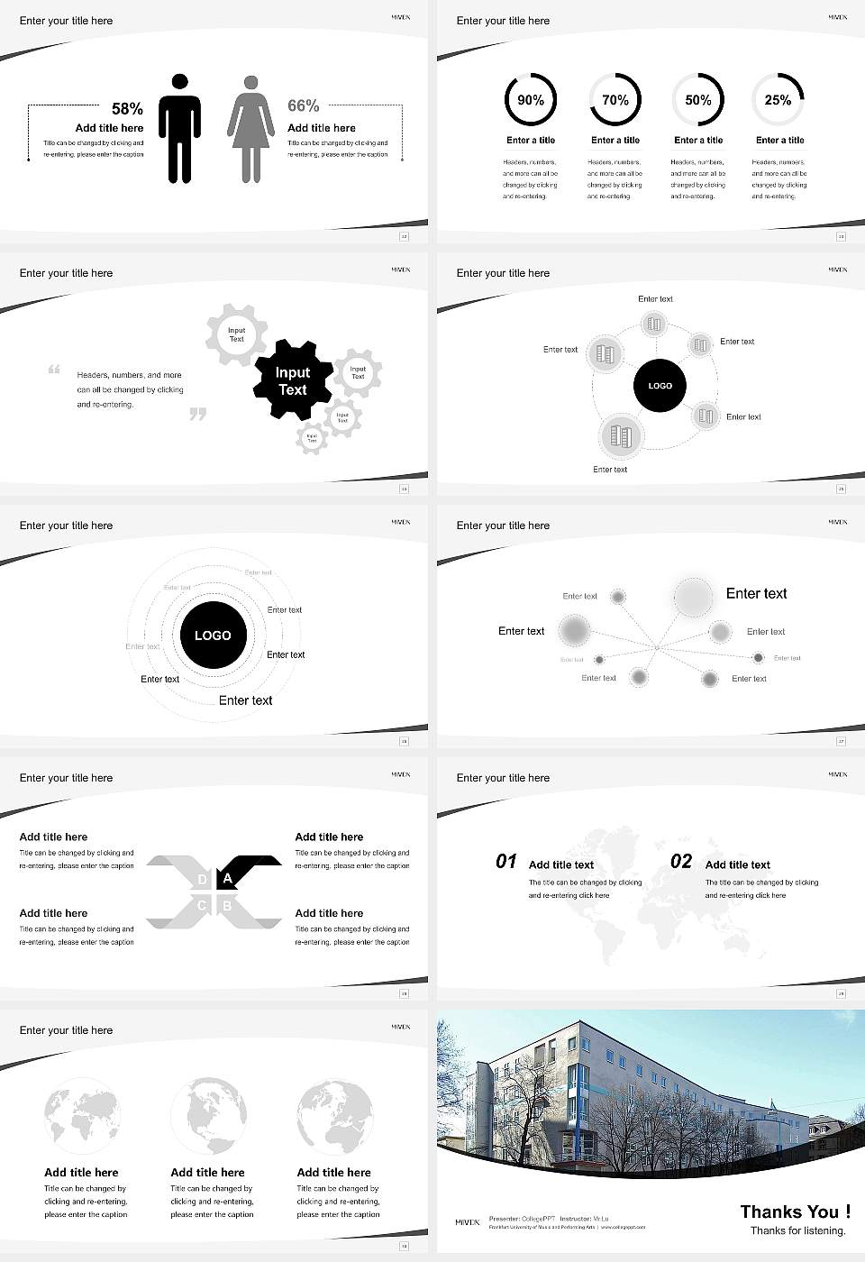 Frankfurt University of Music and Performing Arts Course/Courseware Creation PPT Template16:9 ratio PPT effect preview image4