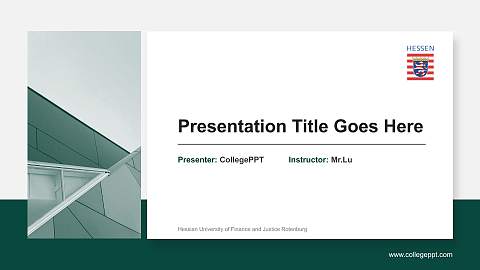 Hessian University of Finance and Justice Rotenburg General PPT Template