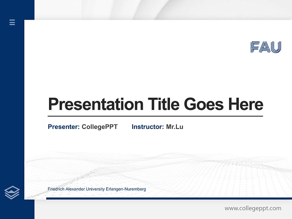 Friedrich Alexander University Erlangen-Nuremberg Thesis Proposal/Graduation Defense PPT Template4:3 ratio PPT effect preview image5