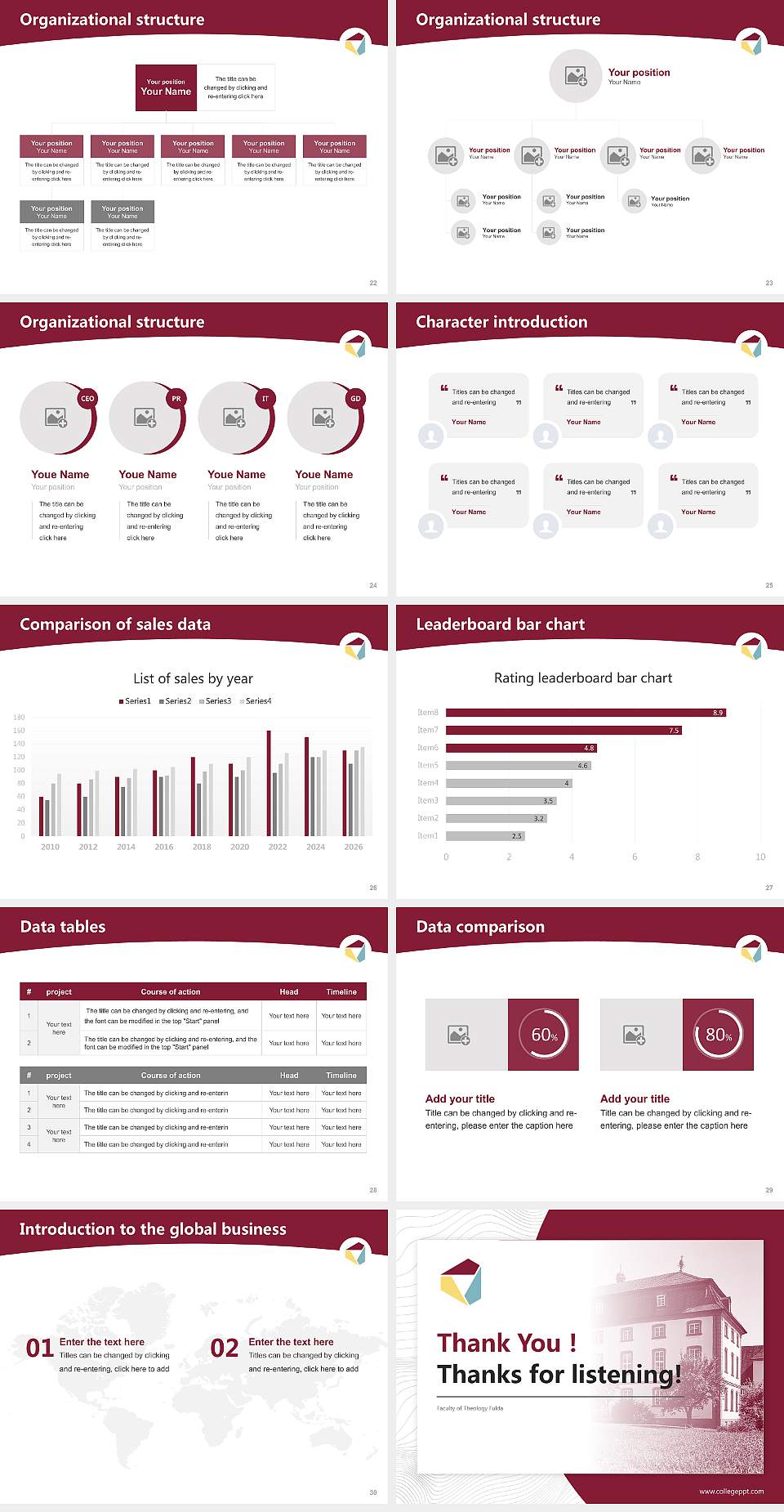 Faculty of Theology Fulda Academic Presentation/Research Findings Report PPT Template4:3 ratio PPT effect preview image4